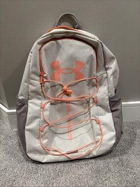 Under Armour Beige Backpack with Coral Accents